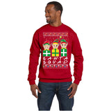 SANTA SQUAD | Elves Friends Logo | Ugly Christmas Sweater [Unisex Crewneck Sweatshirt]-Over The Boardwalk Shirts