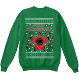 Stranger Things Demogorgon | TV Show | Ugly Christmas Sweater [Unisex Crewneck Sweatshirt]-Crewneck Sweater (Unisex)-Green-Small-Over The Boardwalk Shirts