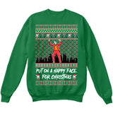 The Joker | Put On A Happy Face For Christmas | Ugly Christmas Sweater [Unisex Crewneck Sweatshirt]