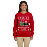 Well Happy Birthday Jesus Sorry Your Party's So Lame | Office | Ugly Christmas Sweater [Unisex Crewneck Sweatshirt]-Over The Boardwalk Shirts