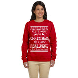 All I Want For Christmas Is A New President | Trump | Ugly Christmas Sweater [Unisex Crewneck Sweatshirt]-Over The Boardwalk Shirts