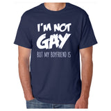 I'M NOT GAY but my BOYFRIEND is [Gay Pride LGBT T-shirt/Tank Top]-Tees & Tanks-Navy Tshirt-Small-Over The Boardwalk Shirts