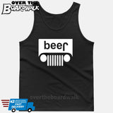 Beer White Grilles | Jeep Parody Alcohol Humour | Men's Drinking [T-shirt/Tank Top]-Tank Top (men's cut)-Black-Small-Over The Boardwalk Shirts