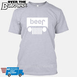 Beer White Grilles | Jeep Parody Alcohol Humour | Men's Drinking [T-shirt/Tank Top]-T-Shirt-Heather Grey-Small-Over The Boardwalk Shirts
