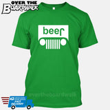 Beer White Grilles | Jeep Parody Alcohol Humour | Men's Drinking [T-shirt/Tank Top]-T-Shirt-Kelly Green-Small-Over The Boardwalk Shirts