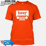 Beer White Grilles | Jeep Parody Alcohol Humour | Men's Drinking [T-shirt/Tank Top]-T-Shirt-Orange-Small-Over The Boardwalk Shirts