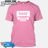 Beer White Grilles | Jeep Parody Alcohol Humour | Men's Drinking [T-shirt/Tank Top]-T-Shirt-Pink-Small-Over The Boardwalk Shirts