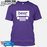 Beer White Grilles | Jeep Parody Alcohol Humour | Men's Drinking [T-shirt/Tank Top]-T-Shirt-Purple-Small-Over The Boardwalk Shirts