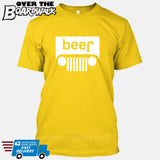 Beer White Grilles | Jeep Parody Alcohol Humour | Men's Drinking [T-shirt/Tank Top]-T-Shirt-Yellow-Small-Over The Boardwalk Shirts