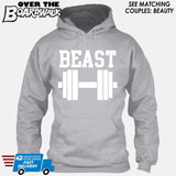 Beauty and Beast - "Beast" [T-shirt/Hoodie/Tank Top]-Hoodie-Heather Grey-Over The Boardwalk Shirts