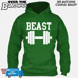 Beauty and Beast - "Beast" [T-shirt/Hoodie/Tank Top]-Hoodie-Kelly Green-Over The Boardwalk Shirts