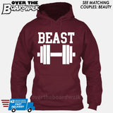 Beauty and Beast - "Beast" [T-shirt/Hoodie/Tank Top]-Hoodie-Maroon-Over The Boardwalk Shirts