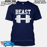 Beauty and Beast - "Beast" [T-shirt/Hoodie/Tank Top]-T-Shirt-Navy-Over The Boardwalk Shirts