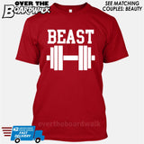 Beauty and Beast - "Beast" [T-shirt/Hoodie/Tank Top]-T-Shirt-Red-Over The Boardwalk Shirts
