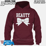 Beauty and Beast - "Beauty" [T-shirt/Hoodie]-Hoodie-Maroon-Over The Boardwalk Shirts