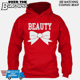 Beauty and Beast - "Beauty" [T-shirt/Hoodie]-Hoodie-Red-Over The Boardwalk Shirts
