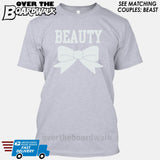 Beauty and Beast - "Beauty" [T-shirt/Hoodie]-T-Shirt-Heather Grey-Over The Boardwalk Shirts