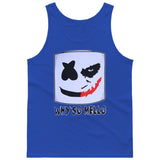 Joker Face Marshmello Smiley Face DJ Why So Mello **ADULT SIZES** [Music T-shirt]-Tees & Tanks-Royal Blue Tank Top (men)-Small-Over The Boardwalk Shirts