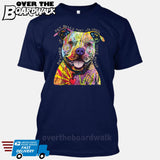 Beware of Pit bulls They Will Steal Your Heart - DEAN RUSSO LICENSED [T-shirt/Tank Top]-T-Shirt-Navy-Small-Over The Boardwalk Shirts