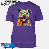 Beware of Pit bulls They Will Steal Your Heart - DEAN RUSSO LICENSED [T-shirt/Tank Top]-T-Shirt-Purple-Small-Over The Boardwalk Shirts