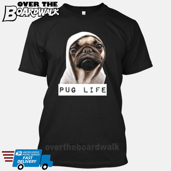 Pug Life [T-shirt/Tank Top]-T-Shirt-Black-Small-Over The Boardwalk Shirts