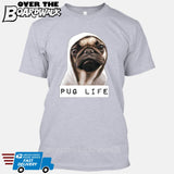 Pug Life [T-shirt/Tank Top]-T-Shirt-Heather Grey-Small-Over The Boardwalk Shirts
