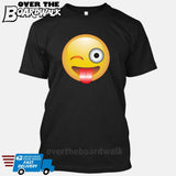 Winking Face With Stuck-Out Tongue Emoji [T-shirt/Tank Top]-T-Shirt-Black-Small-Over The Boardwalk Shirts