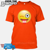 Winking Face With Stuck-Out Tongue Emoji [T-shirt/Tank Top]-T-Shirt-Orange-Small-Over The Boardwalk Shirts