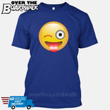 Winking Face With Stuck-Out Tongue Emoji [T-shirt/Tank Top]-T-Shirt-Royal Blue-Small-Over The Boardwalk Shirts