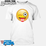 Winking Face With Stuck-Out Tongue Emoji [T-shirt/Tank Top]-T-Shirt-White-Small-Over The Boardwalk Shirts