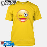 Winking Face With Stuck-Out Tongue Emoji [T-shirt/Tank Top]-T-Shirt-Yellow-Small-Over The Boardwalk Shirts
