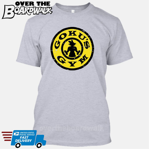 GOKU'S GYM DBZ Gold's Logo Funny Parody [T-shirt/Tank Top]-T-Shirt-Heather Grey-Small-Over The Boardwalk Shirts