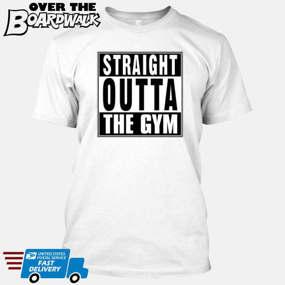 Straight Outta the Gym [T-shirt/Hoodie/Tank Top]-T-Shirt-White-Over The Boardwalk Shirts