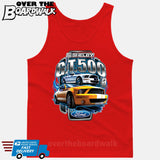 SHELBY GT500 Mustang - FORD LICENSED [T-shirt/Hoodie/Tank Top]-Tank Top (men's cut)-Red-Over The Boardwalk Shirts