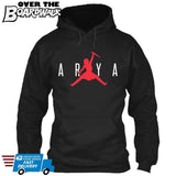 Jump Air Arya GOT dagger "Not Today" Jordan - Game TV Fans [Hoodie/Hooded Sweatshirt]-Hoodie-Black-Small-Over The Boardwalk Shirts