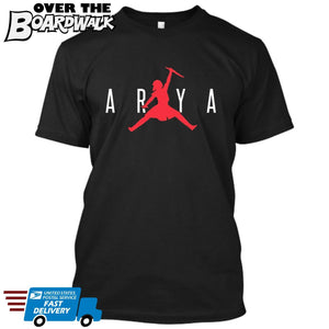 Jump Air Arya GOT dagger "Not Today" Jordan - Game TV Fans [T-shirt]-T-Shirt-Black-Small-Over The Boardwalk Shirts