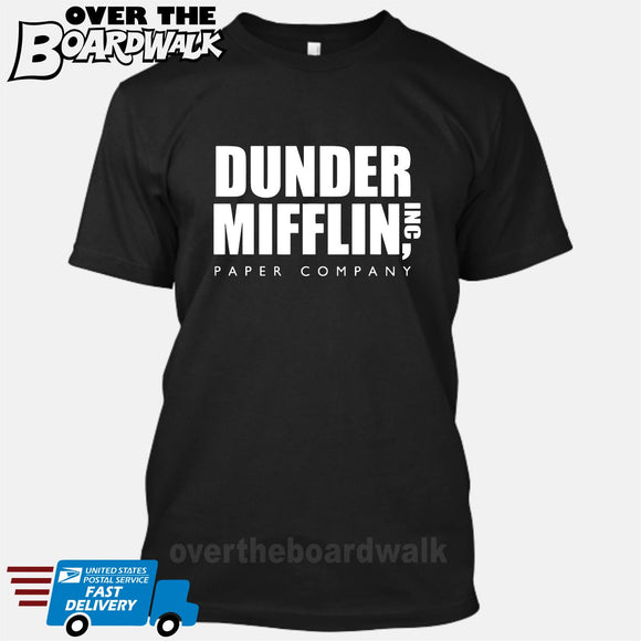 Dunder Mifflin Paper Company Logo Funny TV Joke [T-shirt/Tank Top]-T-Shirt-Black-Small-Over The Boardwalk Shirts
