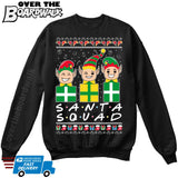 SANTA SQUAD | Elves Friends Logo | Ugly Christmas Sweater [Unisex Crewneck Sweatshirt]-Over The Boardwalk Shirts