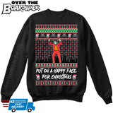 The Joker | Put On A Happy Face For Christmas | Ugly Christmas Sweater [Unisex Crewneck Sweatshirt]