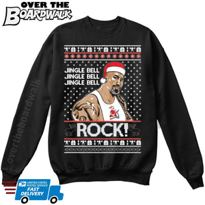 Jingle Bell Jingle Bell Rock | The Rock | Ugly Christmas Sweater [Unisex Crewneck Sweatshirt]