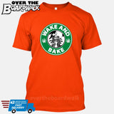 Wake and Bake | Coffee Logo | Weed | Pot | Cannabis | Pop Culture [T-shirt/Tank Top]-T-Shirt-Orange-Small-Over The Boardwalk Shirts